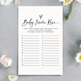 Jogo de Chá de fraldas Race do Nome Moderno Minima