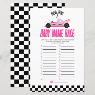 Jogo de Chá de fraldas Race Race Race Car Name
