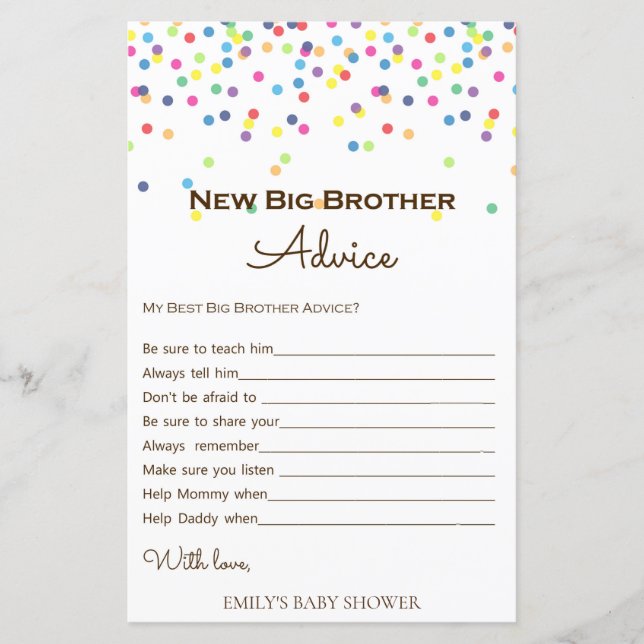 Jogo de Chá de fraldas Rainbow Sprinkle IMPRESSO (Frente)