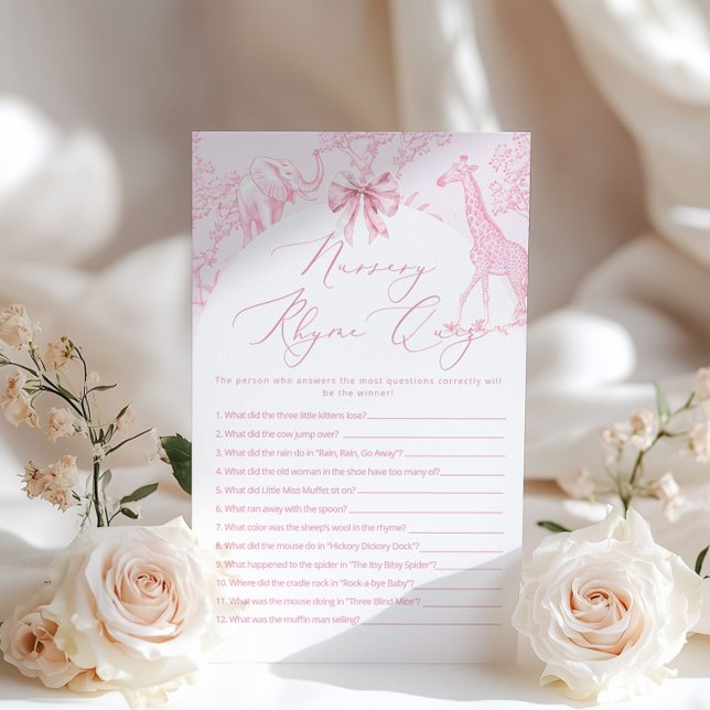 Jogo de chá de fraldas Rhyme Quiz Toile Safari (Criador carregado)