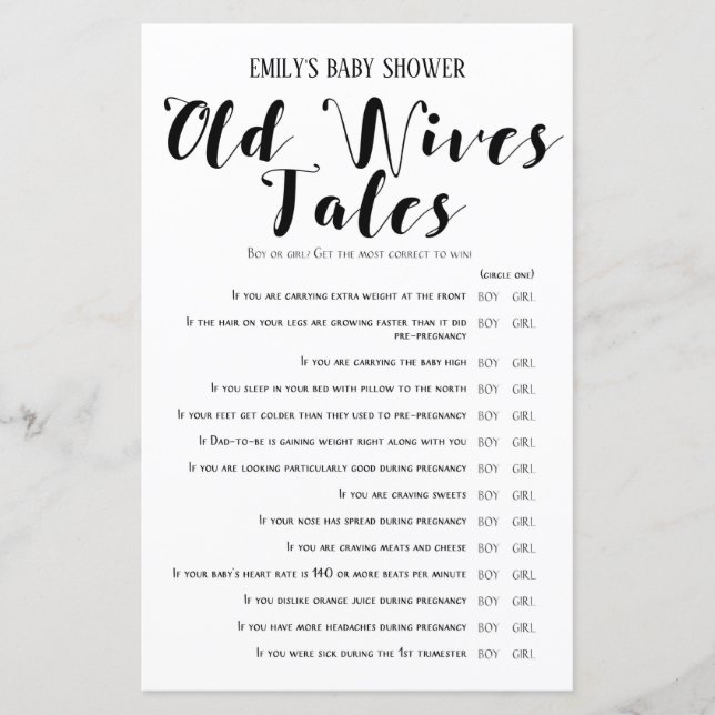 Jogo de Chá de fraldas Russo Moderno IMPRESSO (Frente)