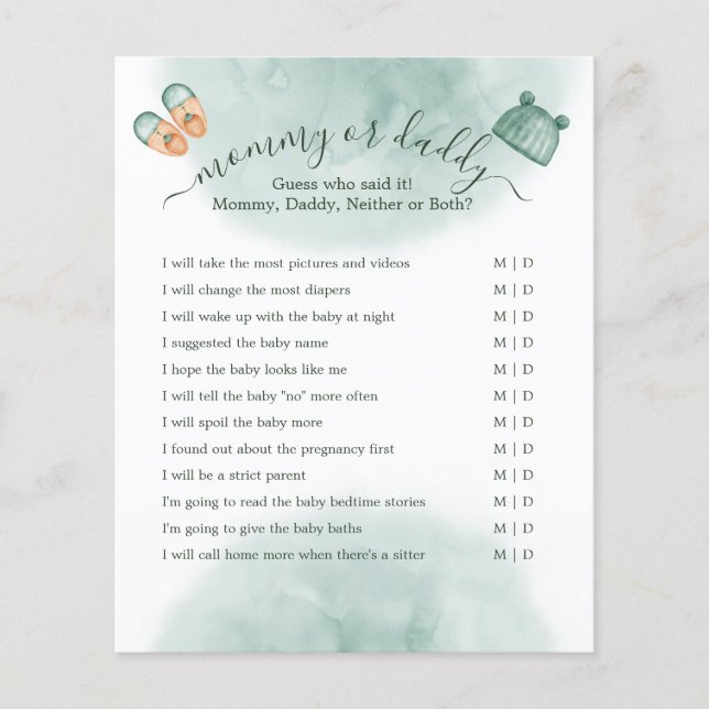 JOGO DE CHÁ DE FRALDAS VERDE E LARANJA (Frente)