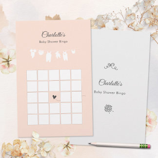 Jogo de Chá de Menina Minimalista de Pêssego Claro