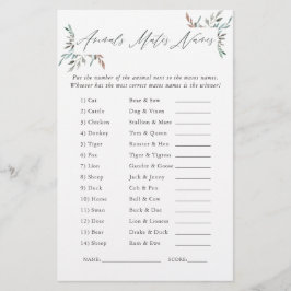 Jogo de Chá de Noiva de Inverno com Folhas Rústica