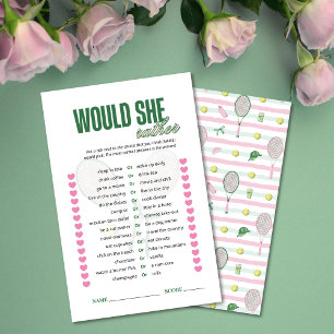 Jogo de Chá de Noiva de Tênis 'Would She Rather'