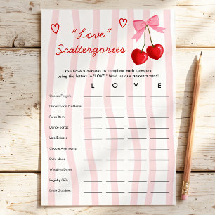 Jogo de Chá de Noiva Love Scattegories Cereja