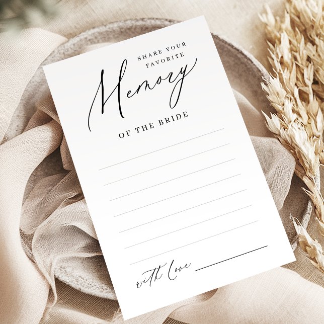 Jogo de chá de noiva minimalista para compartilhar (Minimalist share a memory bridal shower game)