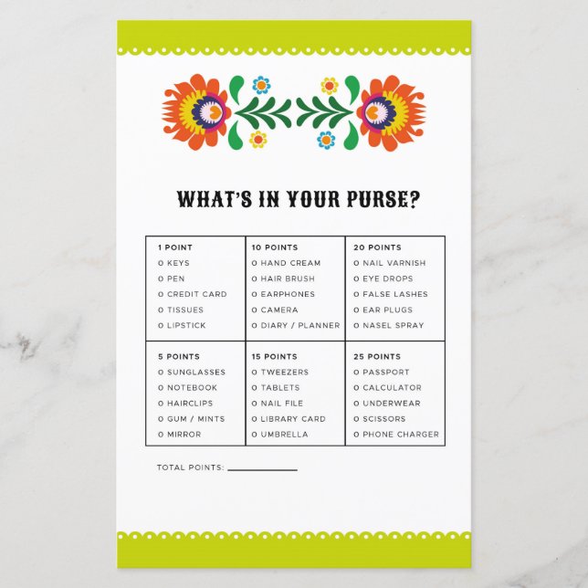 Jogo de Chá de Noiva O Que Está no Seu Bolsa Festa (Frente)