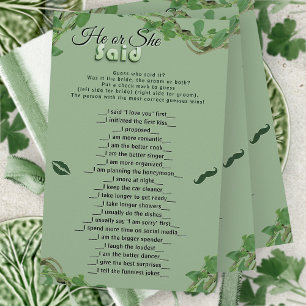 Jogo de Chá de Noiva Sage Greenery He Said She Sai
