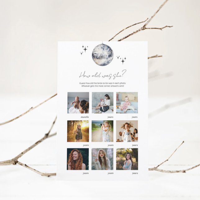 Jogo de Chá de Noiva Silver Disco Quantos Anos Ela (Criador carregado)