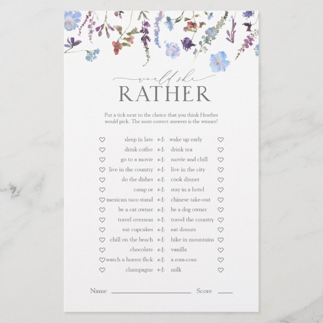 Jogo de Chá de panela de Flor Selvagem Dusty Blue (Frente)