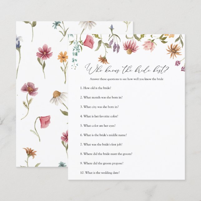 Jogo de Chá de panela de flor selvagem que conhece (Frente/Verso)