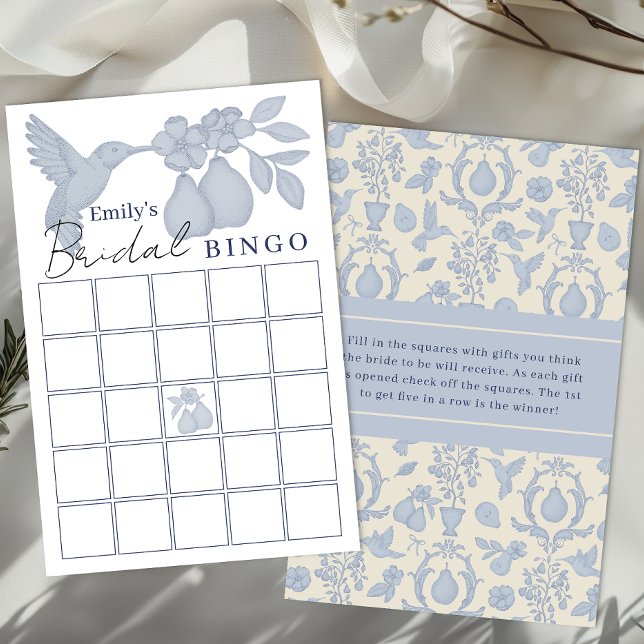 Jogo de Chá de panela de pera Perfeito Dusty Blue (Bridal Shower Bingo)