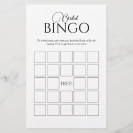 Jogo de Chá de panela do Bingo de Bridal Elegante