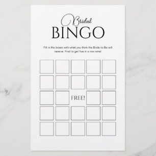 Jogo de Chá de panela do Bingo de Bridal Elegante
