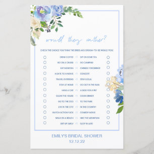 Jogo de Chá de panela Floral Azul Elegante Impress
