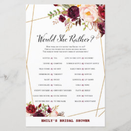 Jogo de Chá de panela Floral Burgundy, Chá de casa