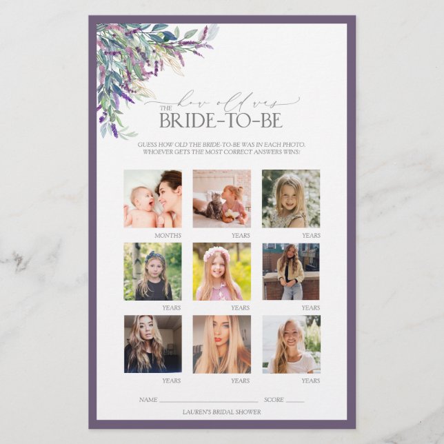 Jogo de Chá de panela Floral de Lavanda Elegante (Frente)