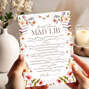 Jogo de Chá de panela Floral Mad Libs do Boho Stor