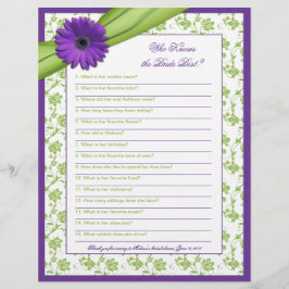 Jogo de Chá de panela Floral Verde Roxo Daisy