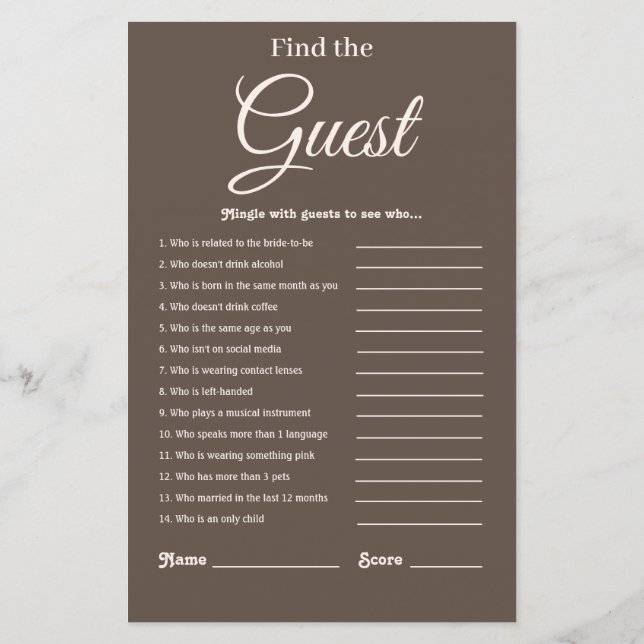 Jogo de Chá de panela Marrom Moderno Elegante (Verso)