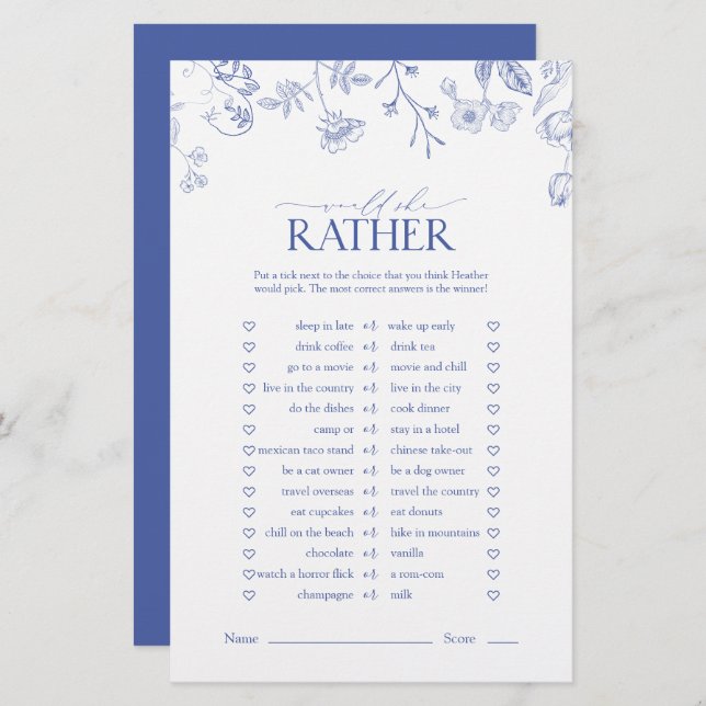 Jogo de Chá de panela Vitoriano Azul e Branco (Frente/Verso)