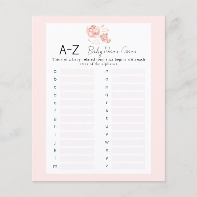 Jogo de Chá do Bear Um Bebê (Frente)