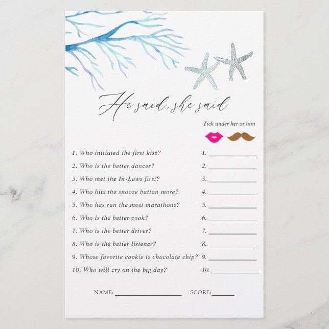 Jogo de Chá Náutico para algas marinhas (Frente)