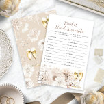 Jogo de Champagne Bridal Word Scramble<br><div class="desc">(Escolha o acabamento do papel MATT - NÃO semirbrilho - para gravar.) Elevem sua celebração com nosso Jogo de Palavra de Champanhe. Apresentando delicadas cores aquáticas, creme de bolo e flores bronzeadas adornadas com lindas pérolas e óculos de champanhe de luxo, esta coleção expele sofisticação do eterno. Perfeito para um...</div>