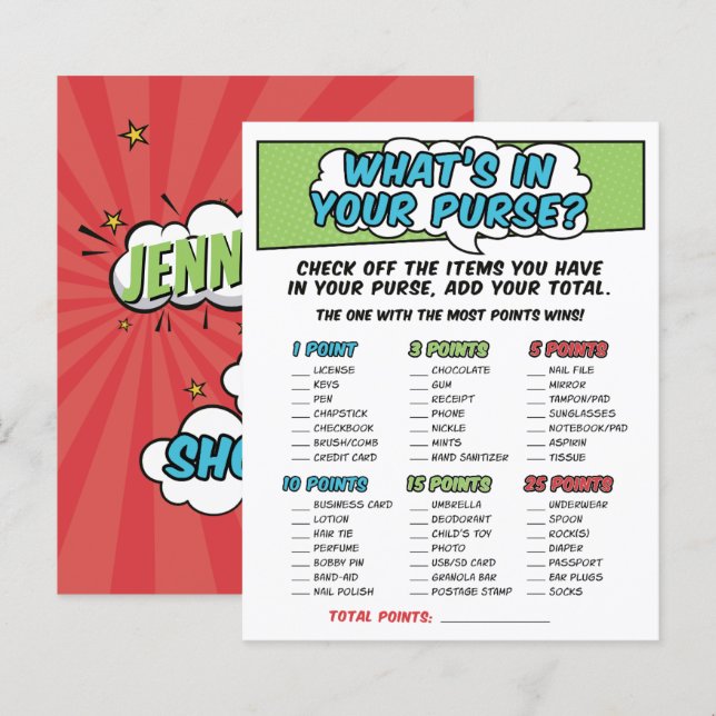 Jogo de Chás de fraldas de Super Herói do Livro de (Frente/Verso)