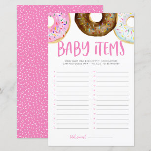 Jogo de Chuva de Bebê Itens Bebê Rosas e Donuts de