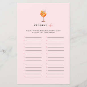 Jogo de Chuva de Noiva ABC Pink Spritz Wedding