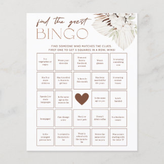 Jogo de Chuva de Noiva Boho - Encontre o Bingo de