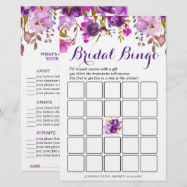 Jogo de Chuva de Noiva Floral Roxo de DUPLO LADO