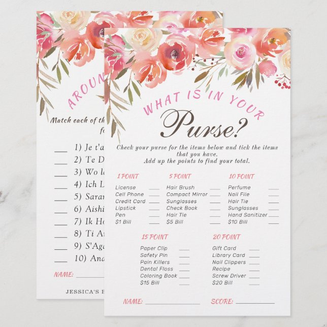 Jogo de Chuva de Noiva Floral Sweet Blush de Duas  (Frente/Verso)