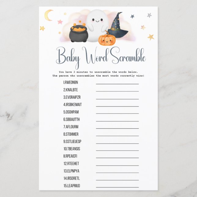 Jogo de Chuva de Palavras Desembaralhar do Pequeno (Frente)