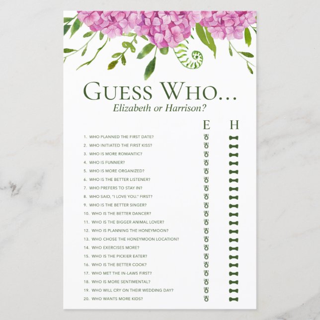 Jogo de Chuva de Quem com Hortênsias Rosas (Frente)