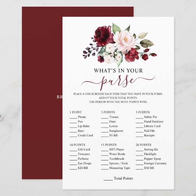 Jogo de Chuva Floral Rosa Burgundy Elegante (Frente/Verso)