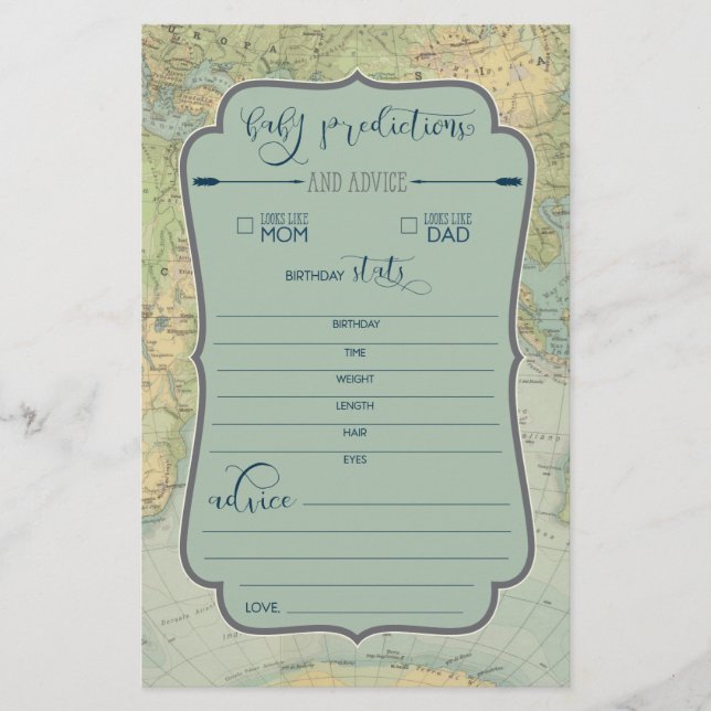 Jogo de Chuvada de Bebê Aventura Previsões do Bebê (Frente)