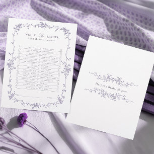 Jogo de Chuveiro de Noiva Lavender 'O Que Ela Pref