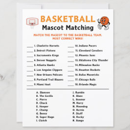 Jogo de Combinação de Mascote de Basquete