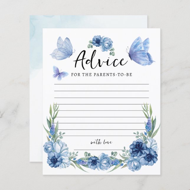 Jogo de Conselho Rustic Blue Little Butterfly (Frente/Verso)