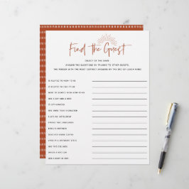 Jogo de Convidado do Boho Sunshine Chá de fraldas