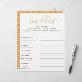 Jogo de Convidado do Boho Sunshine Chá de fraldas