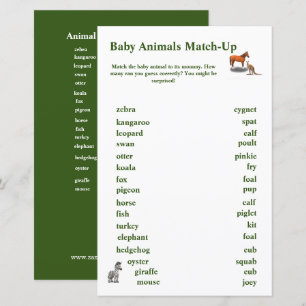 Jogo de Correspondência de Animais Diversos