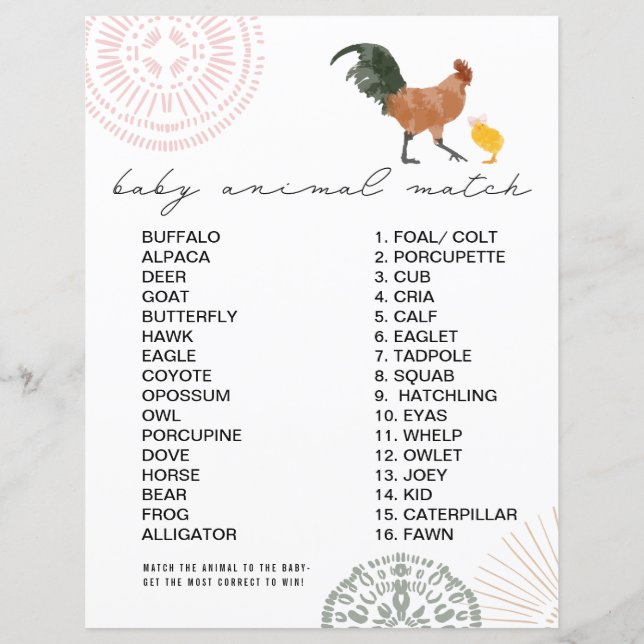 Jogo de Correspondência de Chás de fraldas de Gali (Frente)