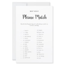 Jogo de Correspondência de Frases de Aniversário I