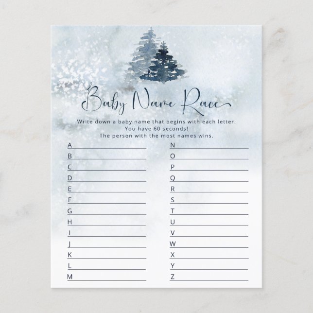 Jogo de corrida do nome do bebê de inverno (Frente)