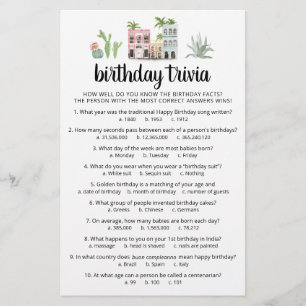 Jogo de curiosidades de aniversário com respostas