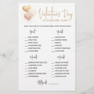Jogo de Dia de os namorados Scavenger Hunt Editáve